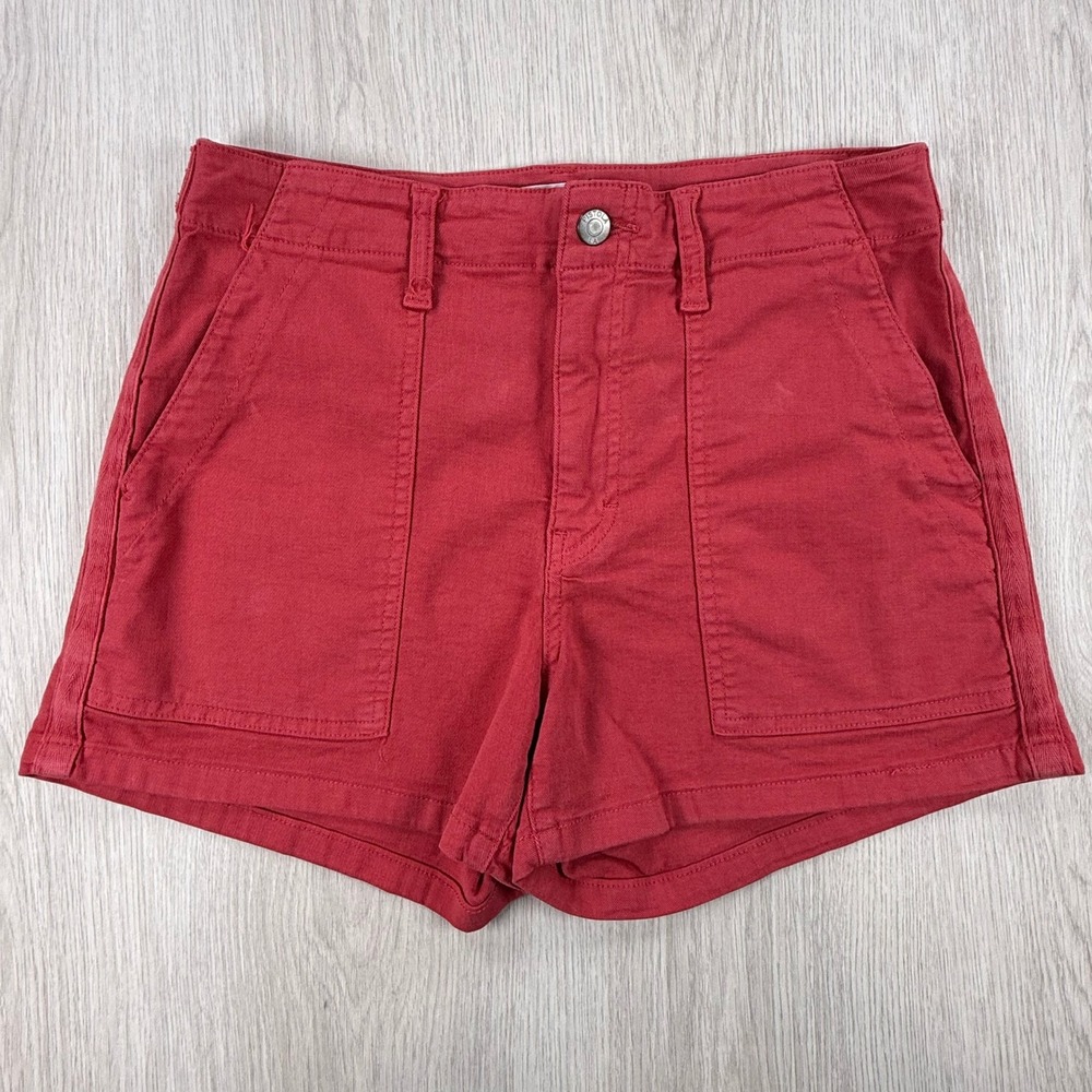 Shorts Pistola Womens 28 Red High Rise Utility Patch Pocket P4735TLS-HBS